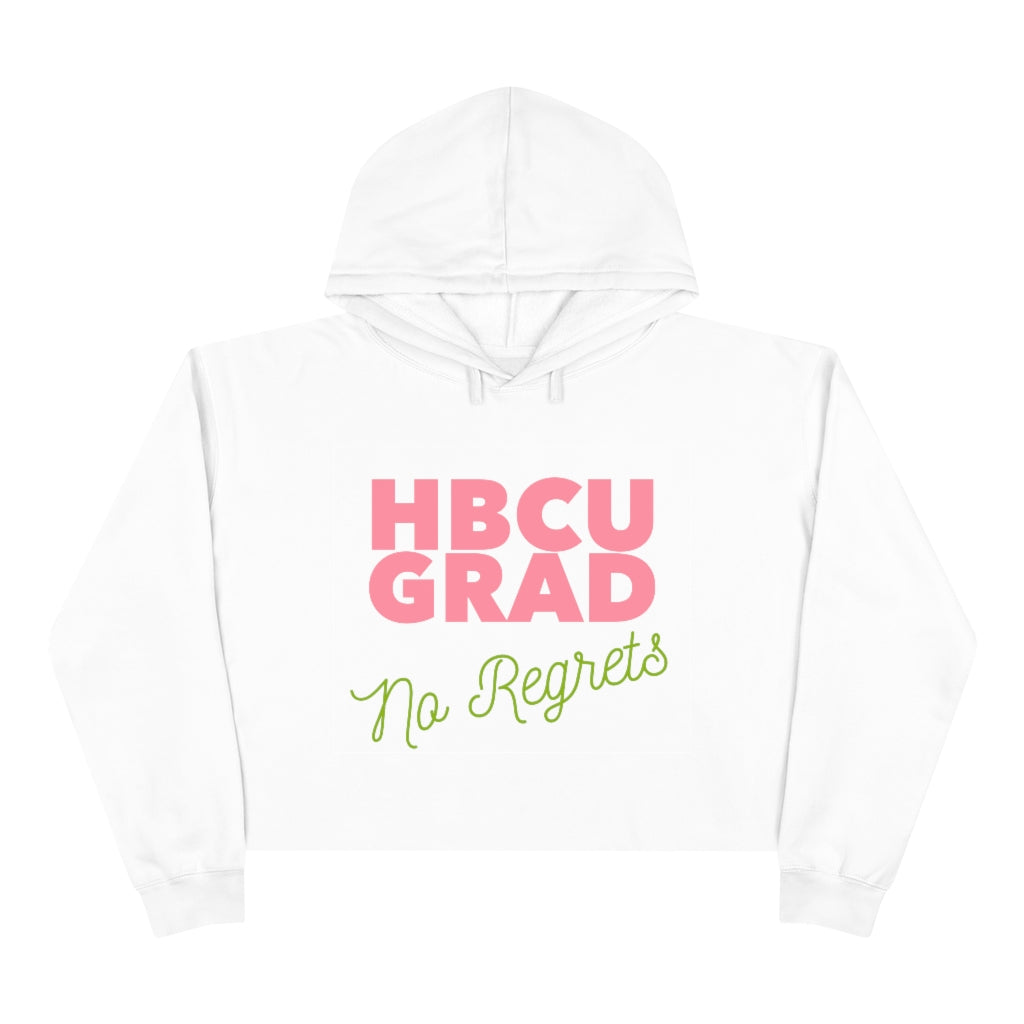 HBCU GRAD 'No Regrets' Crop Hoodie | Pink & Green