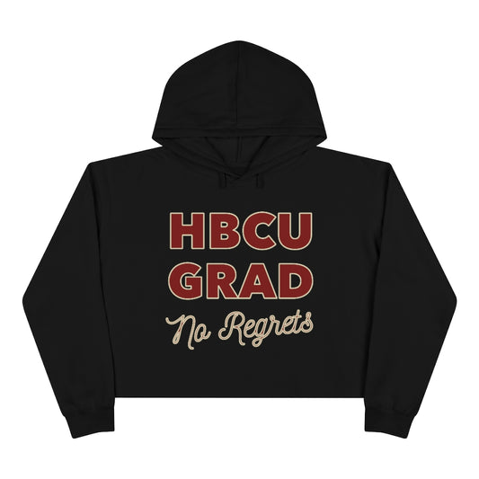 HBCU GRAD 'No Regrets' Crop Hoodie | Crimson & Cream